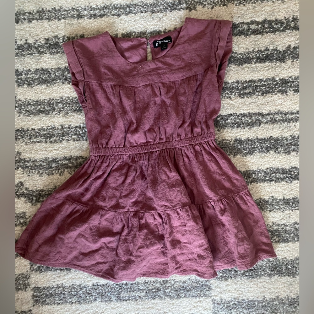 Art Class toddler girl short sleeve dress 4T plum purple